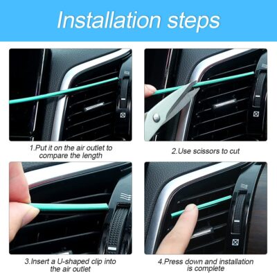 20 Pieces Car Air Conditioner Decoration Strip for Vent Outlet, Universal Waterproof Bendable Air Vent Outlet Trim Decoration, Suitable for Most Air Vent Outlet, Car Interior Accessories (Silver) - Image 5