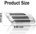 Ajxn 1 Pair Auto SUV Universal Car Side Mesh Vent Air Flow Fender Decoration Sticker Fit for All Car Silver - Image 2