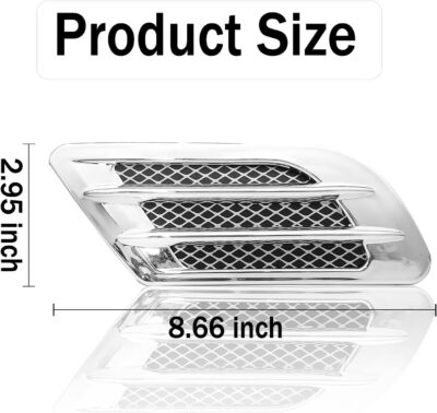 Ajxn 1 Pair Auto SUV Universal Car Side Mesh Vent Air Flow Fender Decoration Sticker Fit for All Car Silver - Image 2