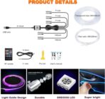Interior Car LED Strip Lights with Wireless APP and Remote Control, RGB 5 in 1 Ambient Lighting Kits with 236 inches Fiber Optic, 16 Million Colors Car Neon Lights, Sync to Music - Image 5