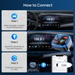 Bluetooth 5.4 Car Adapter, Wireless FM Transmitter with Deep Bass Player, 48W Fast Charging Bluetooth Adapter for Car, Hands-Free Calling & Audio Receiver, MP3 Music Player, Support USB Drive - Image 8