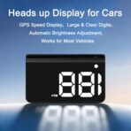 Heads up Display for Cars,Car HUD,Head up Display for Car,Digital GPS HUD Speedometer,USB Cable Plug and Play,Automatic Brightness Adjustment,Large Font Display (K1-White) - Image 3