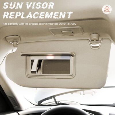 Beige Driver Left Side Sun Visor Replacement Compatible with 2013 2014 2015 2016 2017 2018 Nissan Altima Without Sunroof Replace 96401-3TA2A - Image 3