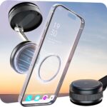 2026 Upgraded 360° Vacuum Magnetic Car Phone Holder for Magsafe [96+LBS Strongest Suction & 2800gf Strongest Magnetic], Adjustable Car Phone Mount for Your Car/Gym/Mirror/Shower for iPhone & Android
