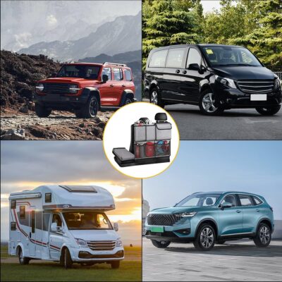 Mandark Car Trunk Organizer, Detachable Vehicle Seatback Hanging Storage Container with Zippers, Large Capacity Waterproof Auto Seat Back Trunk Bag Accessories, Universal for Most Vehicles (Gray) - Image 6