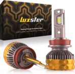 LUXSTER Ultra H11 H9 LED Bulbs, 80000LM Super Bright, Triple Copper Pipes Cooling Tech(Unique), Punisher Pro Upgrade, H8 H16 Foglight, 6000K Pure White, Pack of 2