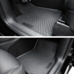 Spurtar for Tesla Model 3 Floor Mats 2017-2025, Car Floor Mats All Weather Automotive with 3D Extended Edge, 3 Pack Honeycomb Design Front & Rear Rubber All-Weather Protector, Black - Image 2