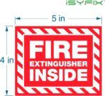 iSYFIX Fire Extinguisher Inside Signs Stickers – 5 Pack 5x4 Inch – Self-Adhesive Vinyl Decals, Laminated for UV, Weather, Scratch, Fade Resistance, for Cars, Trailers, Rv's, Trucks and Vehicles - Image 5
