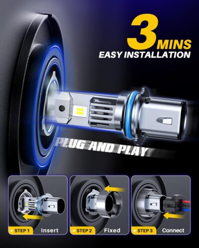 AUTOONE 9004 Bulb, 9 Times Brighter 36000LM 9004 HB1 Bulb, 3 Min Quick Install, 20 Years Lifespan, No Flicker - Image 3