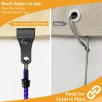 Hlogree 2PCS Car Cover Gust Straps Wind Protector,Bungee Cords Hook Clips Kit Hold Tarp Tie Down from Blowing Off in High Winds-Universal Fit for Most Cars,Sedans,SUVs,Trucks,Vans and More-Blue - Image 9