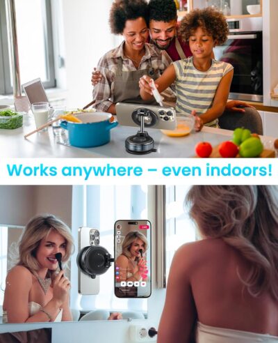 Magnetic Suction Cup Phone Mount for Magsafe, 360° Adjustable Magnetic Car Phone Holder, Pocket Size Foldable Car Mount, Cell Phone Holders for Your Car for iPhone 17 16 15 14 13 12 Series - Image 6