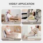 FLORICH 3 PCS Seat Cushion for Carseat Lumbar Support Pillow Car Neck Headrest Pillows Ultrathick Memory Foam Seat Pads Pressure Relief Back Cushion for Office Chair(Blue) - Image 7