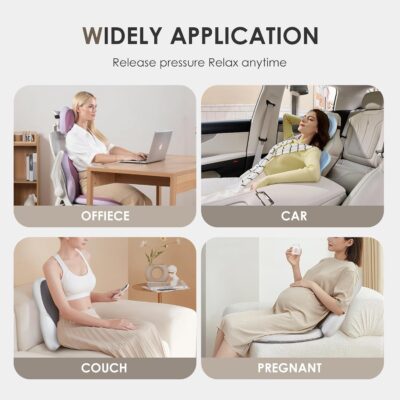 FLORICH 3 PCS Seat Cushion for Carseat Lumbar Support Pillow Car Neck Headrest Pillows Ultrathick Memory Foam Seat Pads Pressure Relief Back Cushion for Office Chair(Blue) - Image 7