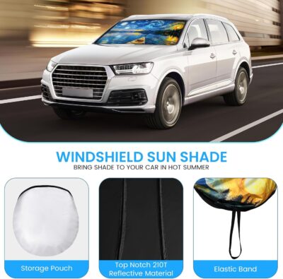Windshield Sun Shade - Windshield Sun Shade Foldable Offers Ultimate Protection for Car Interior UV Protection Car - Image 4