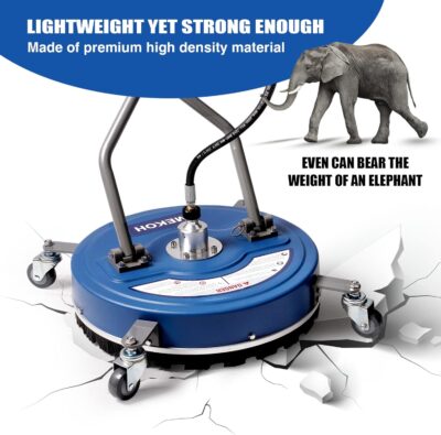 MEKOH Pressure Washer Surface Cleaner 20'', 4500PSI Power Washer Surface Cleaner Attachment with Wheels, Pressure Washer Accessory for Driveway Sidewalk Curb Deck Patio Cleaning, 3/8'' Quick-Connect - Image 4