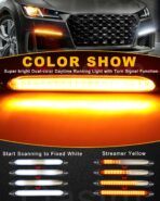 Qasim DRL LED Strip Car Daytime Running Light 14in White Automobile Decorative Warning Lights Yellow Streamer Flow Turn Signal Light Strip Bar 12V (2Pcs, 34.5cm) - Image 3