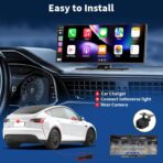 11.5" Largest Wireless Carplay HD Screen for Carplay & Android Auto Car Stereo with 4K Dash Cam 1080P Backup Camera, GPS Navigation/Bluetooth/Mirror Link/Voice Control/AUX/FM/Siri - Image 9