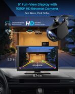 IK9 9" Wireless CarPlay & Android Auto Screen, Portable Car Stereo with 4K Dash Cam & 1080p Rear Camera, CarPlay with Backup Camera, Touch Screen GPS Display, Mirror Link, Apple Car Play Screen - Image 8