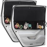 Car Sun Shade Side Window, 2 Pcs Blackout Car Window Shade for Baby Privacy with Storage Net Pockets Auto Curtains 7 Suction Cups for Heat/UV Protection Sun Block Covers