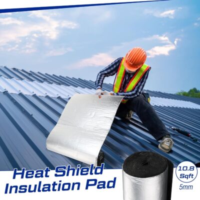 Zhengmy 10.8 Sqft 196 Mil Car Heat Sound Insulation Mat Automotive Noise Deadening Mat with Rubber Roller Auto Sound Deadener Self Adhesive Heat Insulation for Hood Ceiling Door(20 x 79 Inch) - Image 5