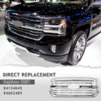 Front Bumper Upper Grille Chrome Grill Fit For 2016 2017 2018 Chevrolet Silverado 1500 Replacement for 84134045,84602489 (Chrome) - Image 6