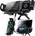 Wireless Car Charger, 2026 Upgrade 15W Fast Charging with LED Light Auto Clamping Phone Holder for iPhone 16/15/14/13 Mini Pro Max, Samsung Galaxy S25 Ultra, S24/S23 etc (Black)