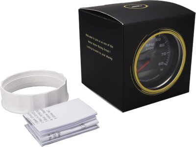 MOTOR METER RACING W Pro Series 85mm 3-3/8" Tachometer 8000 RPM Gasoline Diesel Engine with Hour Meter Black Dial White LED Waterproof for Car Truck Boat Yacht Motorcycle - Image 5
