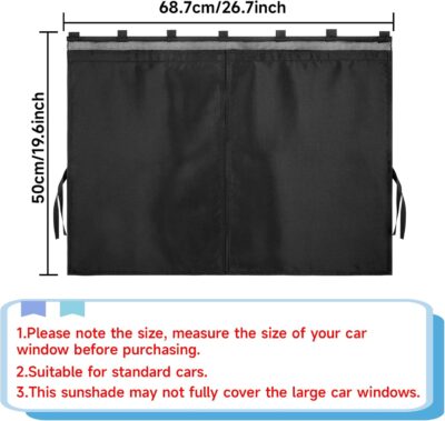 Car Window Shades, [2025 Updated] 2 Pack Car Sun Shade for Baby, Double Layer & Fully Open, Magnetic Back Window Curtain, Sun Shade Covers Privacy Screen - Image 6