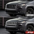 JINCHEN 7pcs Grill Mesh Inserts Fit for Jeep Cherokee 2014-2018, Honeycomb Mesh Front Grill Inserts Grille Cover Frame Trims (Chrome Trim) - Image 5