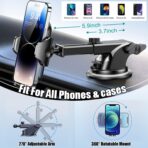 Car Phone Holder with Suction Cup Base Adjustable Dashboard Windshield Mount Smartphone GPS Use Stable Hands Free Driving - Image 3