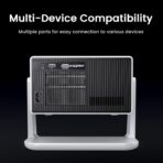 Mini Smart Projector, 1500 ANSI Portable Projector with WiFi and Bluetooth, HAPPRUN 4K Full HD Home Theater with 270° Stand, Dolby Sound, Built-in Apps,Compatible with Phone & PC, Indoor & Outdoor Use - Image 7