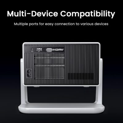 Mini Smart Projector, 1500 ANSI Portable Projector with WiFi and Bluetooth, HAPPRUN 4K Full HD Home Theater with 270° Stand, Dolby Sound, Built-in Apps,Compatible with Phone & PC, Indoor & Outdoor Use - Image 7