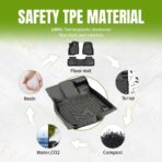 TPE Automotive Floor Mats Custom for 2020-2025 Toyota Corolla(Include Hybrid Exclude Hatchback), All Weather Cover Protection Waterproof Black Floor Liner Front & Rear Row Full Set Car Mats, 3PCS - Image 3