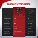 Nilight 10016W DT Wiring Harness Kit for LED Light Bars - 12V On/Off Switch, Power Relay, Blade Fuse - 2 Leads - Image 8