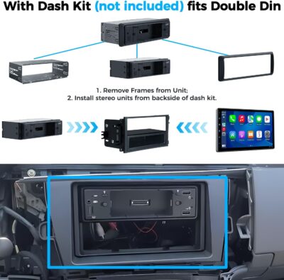 PLZ 10.1" Wireless Single Din Car Radio Stereo with Apple Carplay Android Auto Touch Screen, Car Play Audio Receivers Headunit, Bluetooth 5.3, Backup Camera, 240W, 2 Subwoofers, Navigation, FM/AM, SWC - Image 7