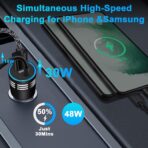 48W Super Fast Car Charger USB C Rapid Android Car Adapter with 30W Built-in Type C Fast Charging Cable for Samsung Galaxy S26 S25 S24 S23 Ultra S22 S21 S20 FE A16 A15 A14 A54 A53 A23 A13 Z Flip 7 6 - Image 2