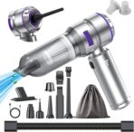 Car Vacuum Cleaner High Power - 22000PA Portable Car Vacuums 4 in 1 Compressed Air Duster & Blower Hand Held Vacuum Cordless with Brushless Motor for Cars Home Office Camping Ideal Gifts for Men women