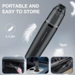 Car Handheld Vacuum Cordless 13000 PA Suction Power, Portable Mini Vacuum Cleaner for Car Home Office and Pet Hair, Black - Image 6