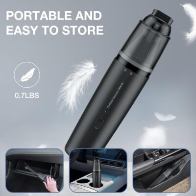 Car Handheld Vacuum Cordless 13000 PA Suction Power, Portable Mini Vacuum Cleaner for Car Home Office and Pet Hair, Black - Image 6