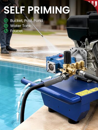 WOJET Triplex Plunger Pressure Washer Pump, 4400PSI 4.0GPM, 1" Shaft, Self-Priming, Horizontal Replacement Pump Kit for Honda GX270 GX340, Dewalt 4000/4200PSI, Simpson PS60869, Generac 9-15HP Engines - Image 6
