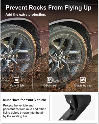 KIWI MASTER Mud Flaps Splash Guards for 2015-2023 Dodge Challenger Accessories Replace OEM # 82214141 82214142 Front & Rear Fender Flaps Heavy Duty Molded - Image 2