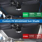 Aokway Car Windshield Sun Shade, Laser Reflective Windshield Sunshade | Heat & UV Blocker for Cars, SUVs, Trucks | Flexible Steel Wire Frame,Double Thickened, Foldable Design - Image 2