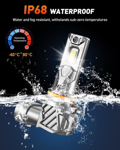 FORENNER 9005 9006 Light Bulbs Combo, 900% Ultra Brightness, Real 1:1 Mini Halogen Size, HB3 HB4 Fog Light 6500K Cool White, 50000Hrs Long Service Life, Plug and Play, lP68, Pack of 4. - Image 7