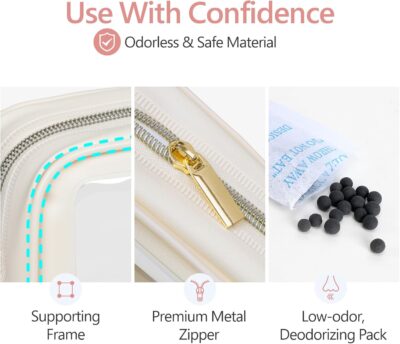 PACKISM Clear Makeup Bag - TSA Approved Toiletry Bag for Carry-on & Checked Luggage, Water Resistant Car Storage Organizer with Reinforced Seams - Image 6