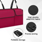 Car Trunk Organizer, Backseat Hanging Large Storage with Adjustable Straps,Waterproof PVC Collapsible Cargo Bag, Car Interior Accessories for Auto SUV MPV (Red) - Image 4