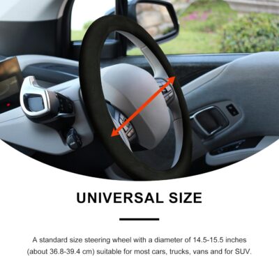 Heated Steering Wheel Cover,15" 12V Steering Wheel Warmer Heated Steering Wheel Protector Cover for Winter Universal,Suitable for Standard Size Cars, Trucks, Vans, SUV1 - Image 7