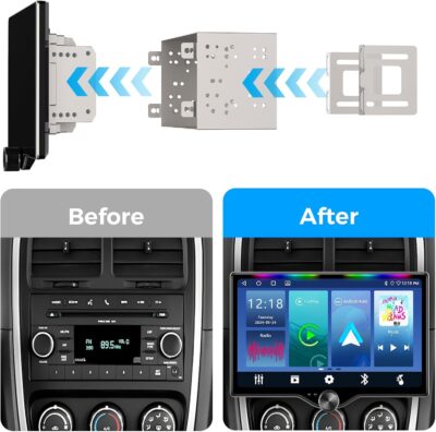 10.1" QLED Double Din Car Stereo with Wireless Carplay & Android Auto, Music Sync Luminous Bar, SWC, Bluetooth, Backup Camera, 240W, Dual Subwoofer Output, Car Radio, Navigation, FM/AM - Image 8