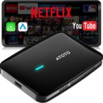 Wireless CarPlay Adapter, Magic AI Box with Dual-WiFi Stability, Wireless CarPlay Box Compatible with Wired Factory CarPlay & Android Auto, Support for YouTube/Netflix(Glossy Black)