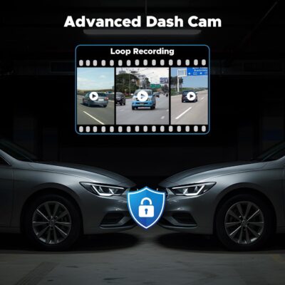 Volam 9.26'' Carplay Screen for Car with 4K Dash Cam, Compatible with Apple Carplay & Android Auto, Carplay with 1080p Backup Camera, Mirror Link, Loop Recording, GPS Navigation - Image 7
