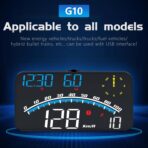 GPS Digital Speedometer with Compass, Time, Driving Distance, Fatigue Driving Reminder, Overspeed Alarm 5.5" MPH Head Up Display HUD for All 5V Vehicle - Image 2